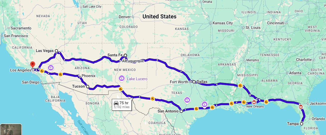 Benny's Cross Country Tour November 2026- California to Florida, Southern US States
